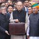 Arun Jaitley with the budget documents ahead of the 2017-18 budget on Feb. 01, 2017.